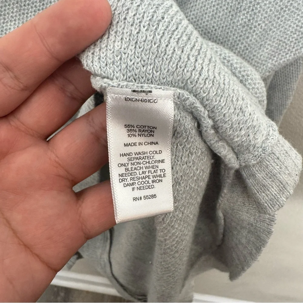 Express V-neck High-Low Sweater Zipper Back Grey Size Large - Picture 5 of 10